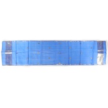 Vintage 22&quot;x11&quot; Silk Scarf Royal Cobalt Blue Gold Thread Handmade Made i... - £15.97 GBP