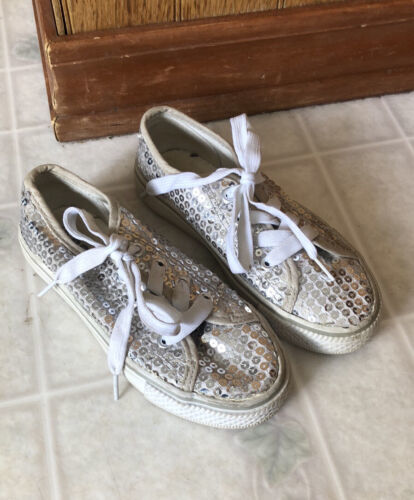 Primary image for Balera Hip Hop Dance Sneakers  Gray w Silver Sequins Size 13