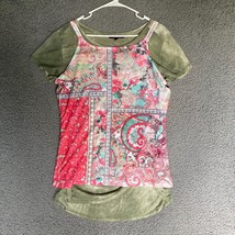 Olivia Sky Tee and Paisley Tank Womens Large Tie Dye Patchwork Bundle Lo... - £14.53 GBP