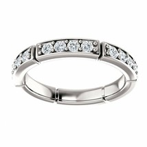 1.80 CT Round Cut Diamond Full Eternity Wedding Band Ring 14K White Gold Plated - £74.76 GBP