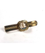 1940&#39;s - 50&#39;s Goldtone Hand Painted Sail Boat Tie Clasp Unbranded.101615 - £19.75 GBP