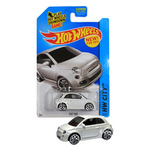 Year 2013 Hot Wheels HW City 1:64 Die Cast Car White Compact Hatchback FIAT 500 - £19.66 GBP