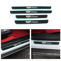 Brand New 4PCS Universal Cadillac Blue Rubber Car Door Scuff Sill Cover ... - £11.81 GBP