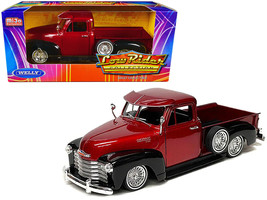 1953 Chevrolet 3100 Pickup Truck Lowrider Red Metallic and Black Two-Tone &quot;Lo... - £27.84 GBP