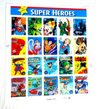 2005 DC Comics Super Heroes Collectible USPS 39 Cent Stamp Sheet Of 20 - $16.82