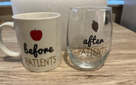 Before Patients 11OZ Coffee Mug and After Patients 15OZ Stemless Wine Gl... - £20.97 GBP