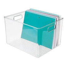 mDesign Large Plastic Office Storage Organizer Container Bin with Handles - Bask - £35.15 GBP