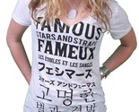 Famous Stars &amp; Straps Mujer Blanco Multicolor Cultura Cuello En V Camiseta - £11.25 GBP