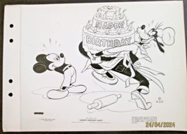 WALT DISNEY: (MICKEYS BIRTHDAY PARTY) EARLY VINTAGE 1942 STUDIO LINEN BA... - $5,548.35 MXN