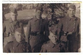 Postcard RPPC Five Military Men In Uniform - £5.43 GBP
