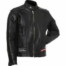 NWT Diamond Plate Mens&#39; Small Buffalo Leather Motorcycle Jacket 40&quot; Unisex - £23.42 GBP