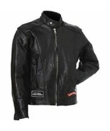 NWT Diamond Plate Mens&#39; Small Buffalo Leather Motorcycle Jacket 40&quot; Unisex - £23.64 GBP