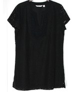Isaac Mizrahi Live! Women&#39;s Short Sleeve Mixed Lace Lined Tunic Top - M ... - €11,32 EUR