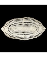 Hand Crocheted Cotton Lace Cream Doily Center Piece Oval 27 x 13&quot; Vintage - £12.03 GBP