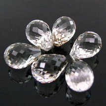 25.5Ct 6pc Wholesale Lot Natural Clear White Topaz Tear Drop Faceted Gems 10X7mm - £42.43 GBP