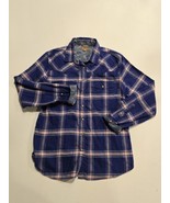 Jachs Girlfriend-Plaid Soft Flannel Shirt Blue/White/Pink-Comfort Stretc... - $23.75 CAD