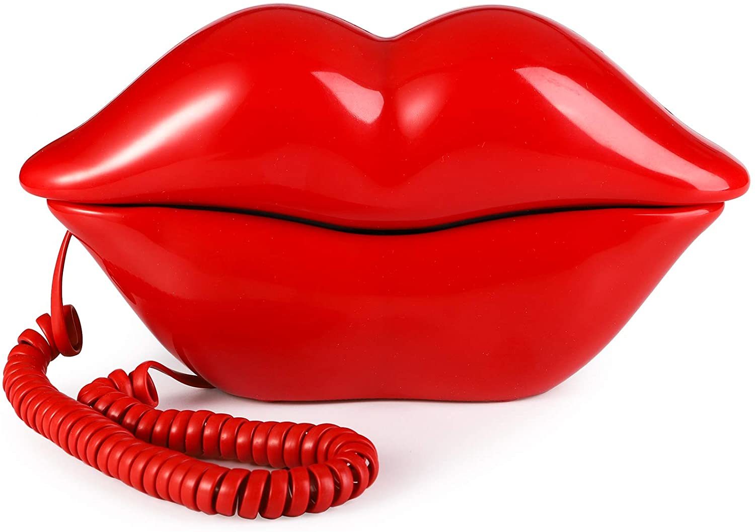 Suwimut Red Mouth Telephone, Wired Novelty Cute Sexy Lip Phone, Real Cor... - $33.97