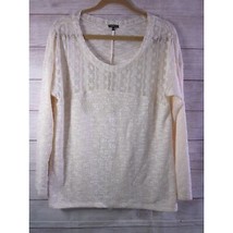 Hannah High-Low Sweater Top Women&#39;s Large  Long Sleeve Sheer White - $12.99