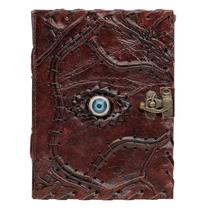 Leather Diary With Evil Eye Stone- 5×7 Inch Spells Journal with 240 Unli... - £35.55 GBP