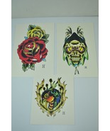 Bird Skull Flower HIGH Quality Print / Copy Tattoo Color Flash Wall Art ... - $2,315.01 MXN