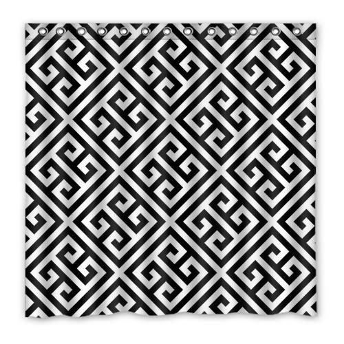New!!! A Greek key Pattern Custom Waterproof Polyester Shower Curtain 4 Size Item image 5