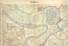 1952 Original Military Topographic Map Obrenovac Sava Serbia Yugoslavia - $51.14