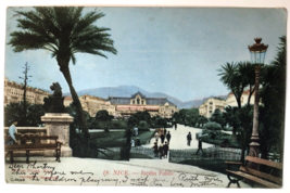 Nice France Public Garden Antique Postcard 1907 with Stamp - $8.00