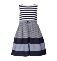 Bonnie Jean Exclusive Toddler Girls Size 2T Navy White Sleeveless Dress NWT - £12.19 GBP