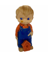 1968 JL Prescott Squeaker Toy Boy with Birdhouse - $13.29 CAD