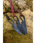 Viking knife pendant, Blacksmith knife, Viking Knife with natural cut le... - $19.00