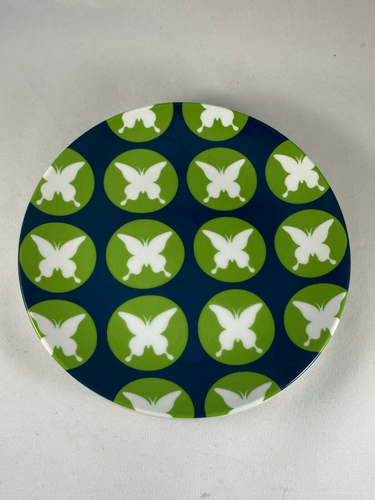 Primary image for CB2 Modern Green Butterfly Pattern Flutter 6" Plate Small Plate - Multiple Avail