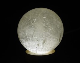 Azeztulite Sphere Devic Temple Azozeo Super Activated 5450 ct Wooden Sta... - $2,700.00