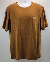 QQ) Timberland Boots Logo Patch Men Brown Cotton T-Shirt XXL - $19.79