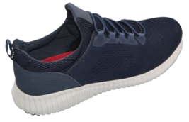 Skechers Memory Foam Slip Resistant Lace Up Navy Gray Sole Men&#39;s Shoes Sz US 12 - £50.30 GBP