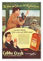 Print Ad Cobbs Creek Whisky Football Announcer Vintage 1937 Advertisement - £9.37 GBP