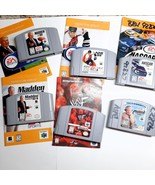 Nintendo N64 video game set lot Madden 2000 NASCAR 99 NHL WF attitude w/... - $34.00