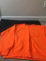 Fruit of the Loom Men&#39;s Orange Fleece Sweatshirt Pullover Crew Size Medium - £18.21 GBP