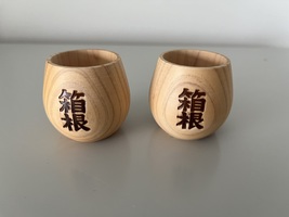 JAPANESE WOODEN EGG CUPS X 2 - £9.20 GBP