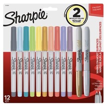 Sharpie Permanent Markers, Ultra-Fine and Fine Point Assorted Colors, 12 Count - $10.95