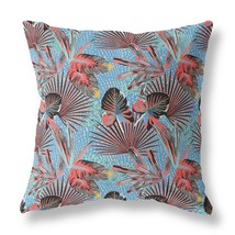 18 Coral Blue Tropical Indoor Outdoor Throw Pillow - £49.36 GBP