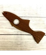 Erik Jorgensen Wood Carved FISH Wine Bottle Balancer Wooden Wine Fish Ho... - $27.34 CAD