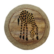 Handmade African Giraffe Art Jute Reed Wood Safari Jungle Animal Nursery Decor - £19.45 GBP