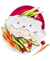 THE CELLAR Holiday  Santa face plate and mustache dip bowl  2-Pc. Server... - $24.99