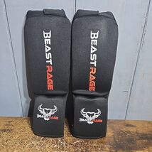 BEAST RAGE Shin Guards for Muay Thai, Kickboxing, MMA Leg Guards Martial... - $14.85