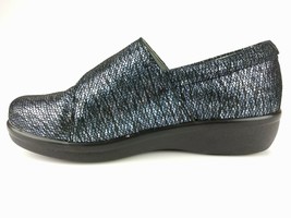 Alegria Size 36 W 6-6.5 W Blue Metallic Hook Loop Strap Comfort Shoes  L... - £27.86 GBP