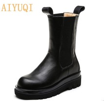 AIYUQI  Boots Women Trend Korean Version Thick Bottom Set Feet British Style Gen - £82.05 GBP