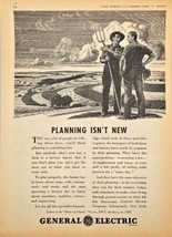 1943 GENERAL ELECTRIC - Planning Isn&#39;t New - Farming-Farms-Vintage Print... - £8.91 GBP