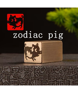 Brass Zodiac Pig Boar Seal Hand Polished Finished Stamp Metal Chop 2*2cm Square - $30.00