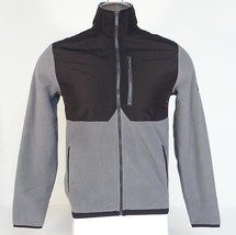 Calvin Klein Gray &amp; Black Zip Front Fleece Jacket Men&#39;s NWT - $109.99