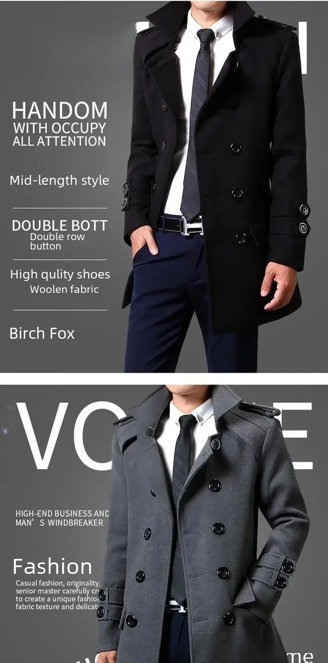 Men Casual Outerwear Outdoor Coats Jacket Wool Men Jacket Spring Winter ... - $1,315.86 MXN